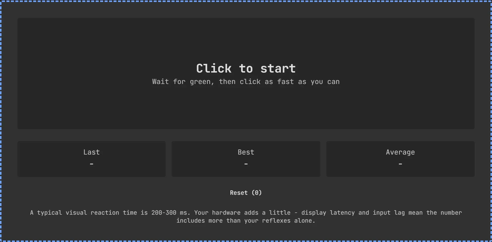 Reaction Time Test on RigPolice