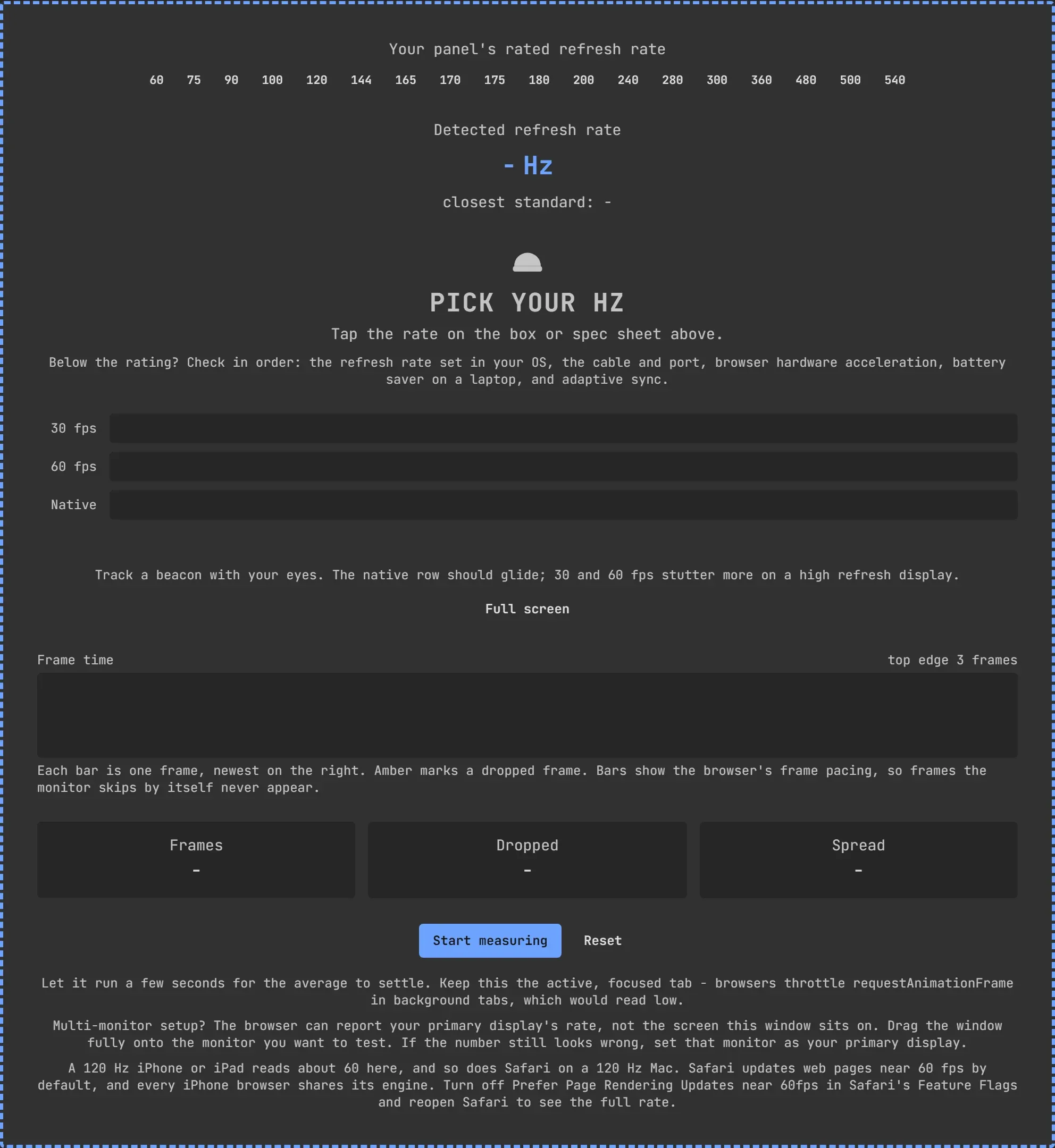 Refresh Rate Test on RigPolice